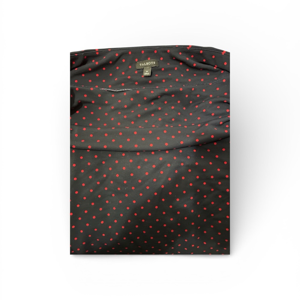 Elegant Dark Blue and Red Polka Dot Skirt Talbots Size Medium - Picture 3 of 3